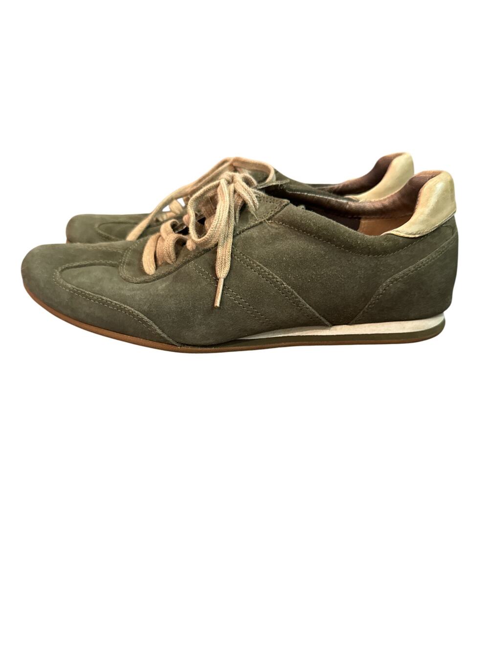 Cole Haan Nike Air Women's Olive Green Suede Sneakers Lace Up Vintage Y2K 7.5B